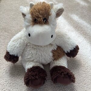 Warmies Plush Brown Cow Toy White and Brown Stuffed Animal